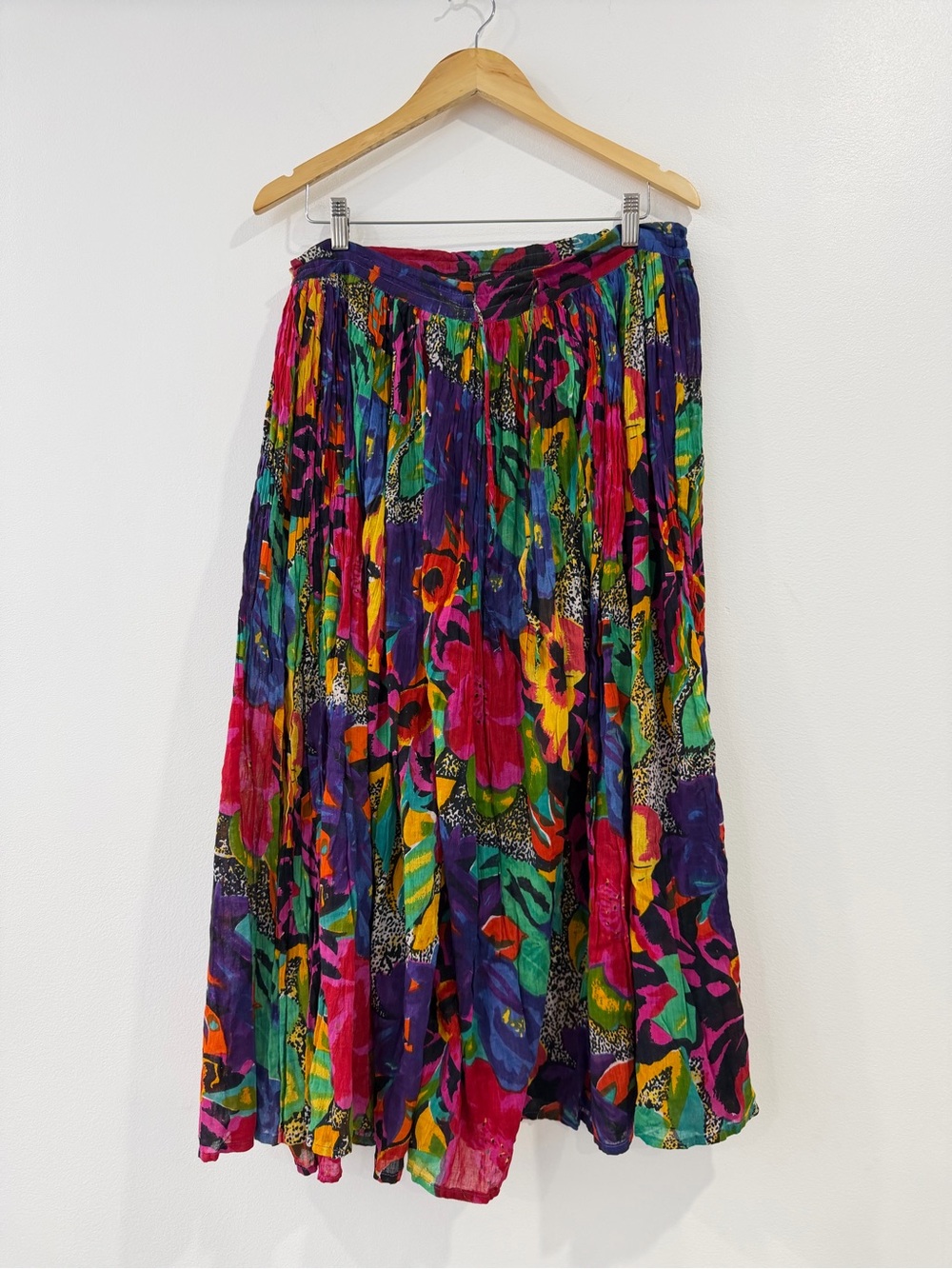 Phool Vintage M Pull-on Floral Maximal Funky Tiered‎ Maxi Midi Skirt - Picture 2 of 8